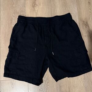 Kenneth Cole Black Cargo Drawstring Casual Shorts